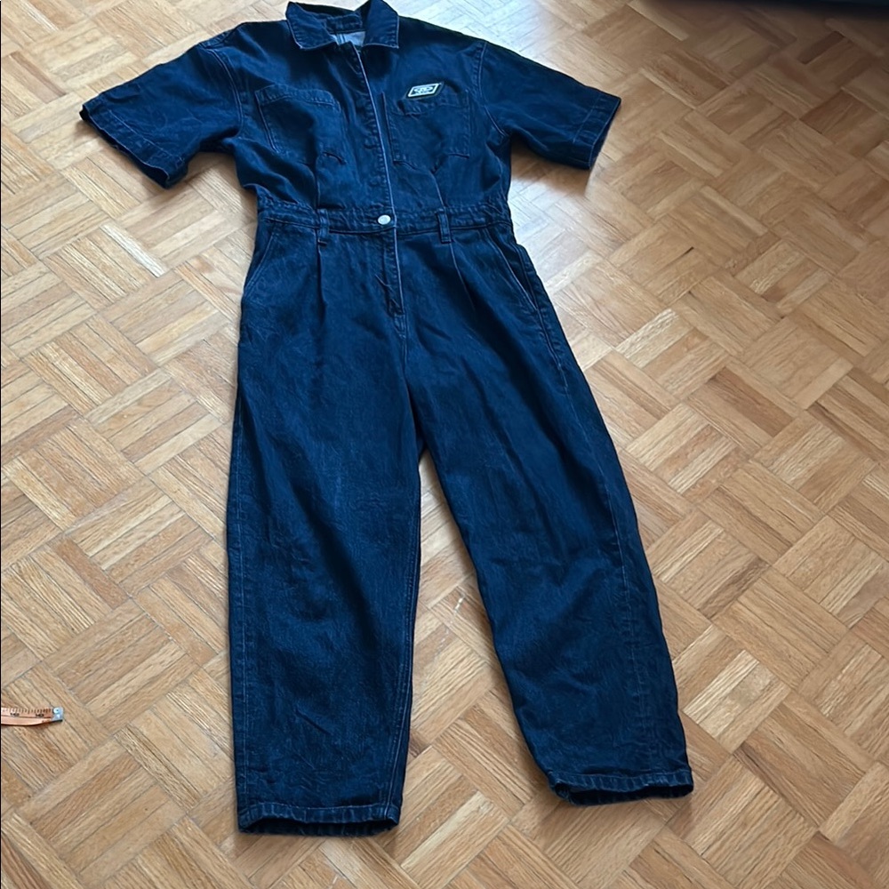 Mo&Co Dark Blue Denim Jumpsuit